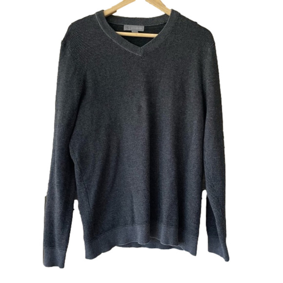 Cloud Veil Other - Cloud VEIL grey waffle pullover v-neck sweater size XL